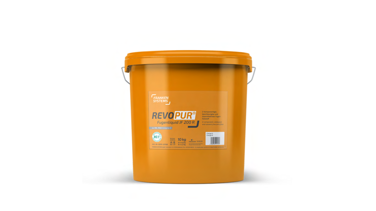 Orangener Eimer mit FUGENLIQUID JF200 R